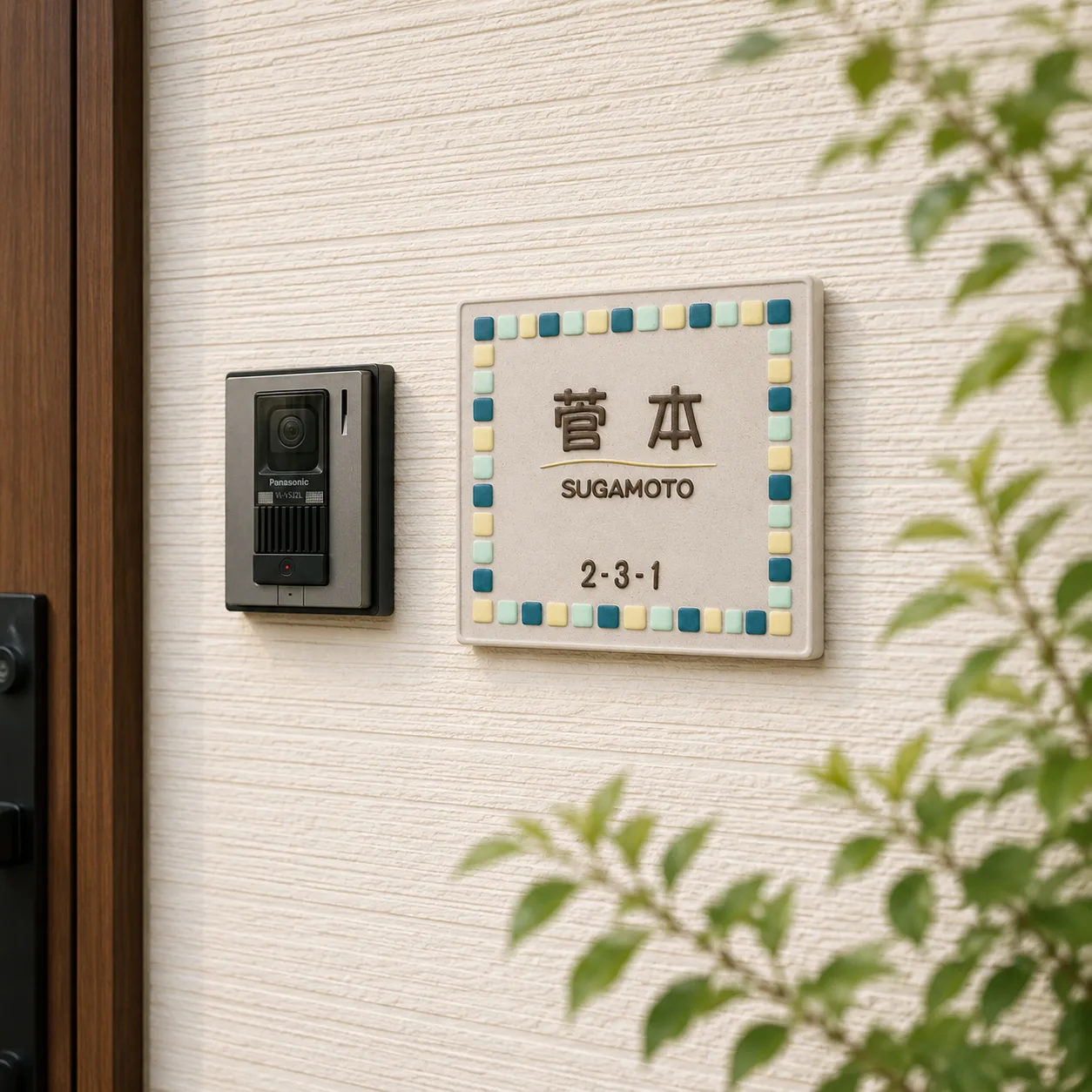 サイディング壁住宅に合う表札 K105コーンフレーム